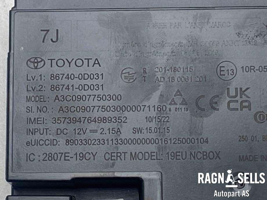 Styreenhet diverse til Toyota Yaris 2020-->> (Type IV)  (867400D031|)