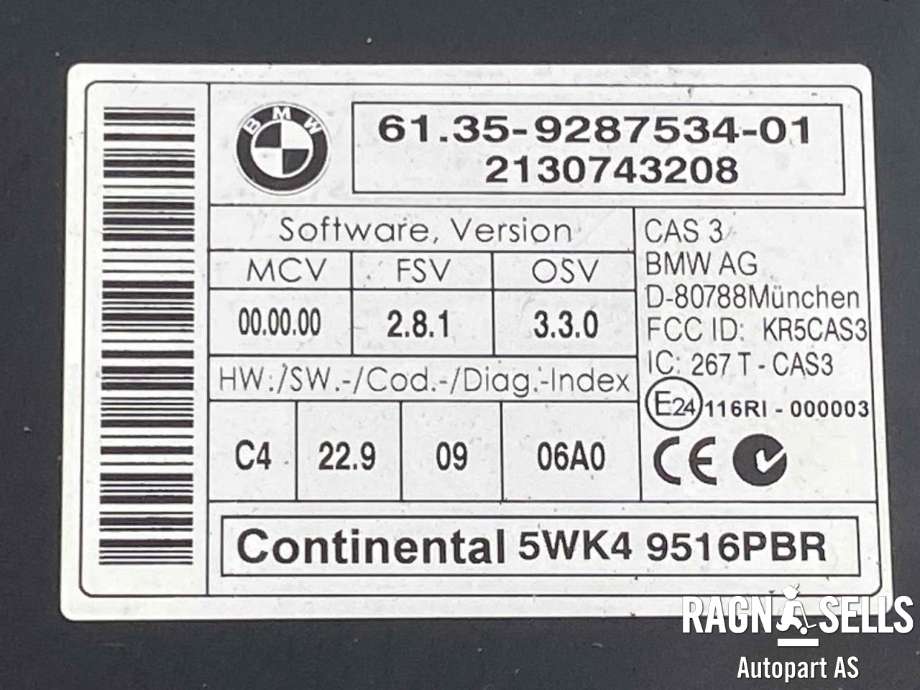 Styreenhet diverse til BMW X1 2009-2015 (E84) (E84) (61 35 9 395 656|61 35 9 287 534|)