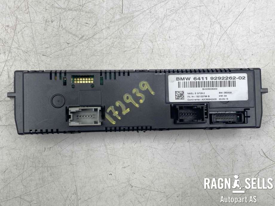 Varmeapparat betjening til BMW X1 2009-2015 (E84) (E84) (64 11 9 292 262|)