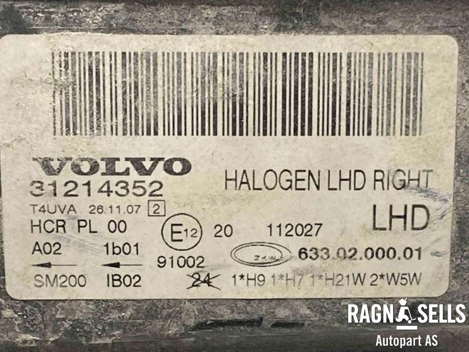 Frontlykt høyre halogen til Volvo V70 2007-2013 (Type III, Fase 1)  (31214352|)