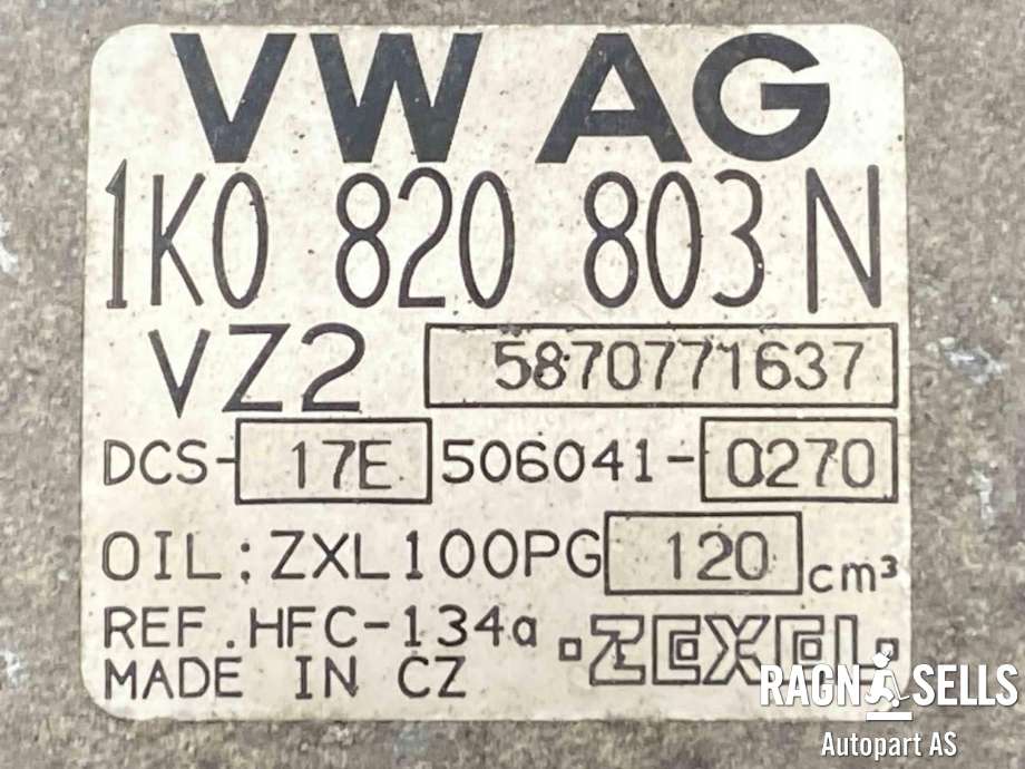 Aircondition kompressor til VW Caddy 2004-2010 (Type III, Fase 1)  (1K0 820 859 F|)