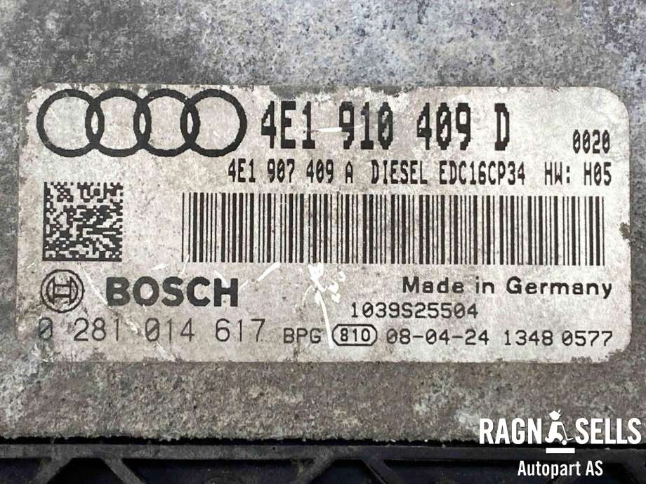 Styreenhet motor til Audi A8 2003-2010 (Type II)  (4E1 910 409 D|0 281 014 617|)