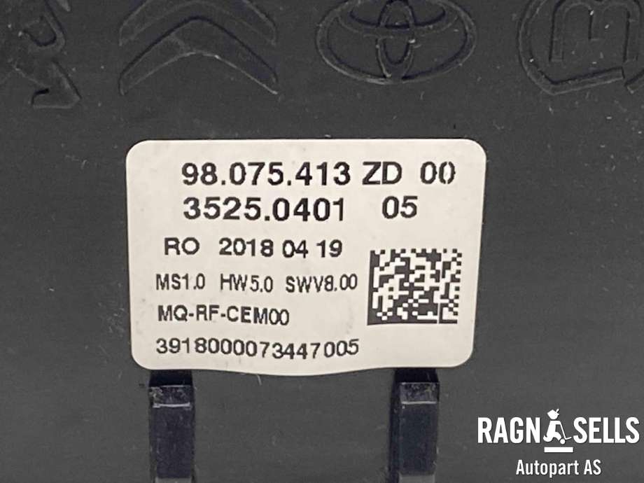 Varmeapparat betjening til Toyota Proace 2016-->> (Type II)  (SU001A5052|98075413ZD|SU001B2016)