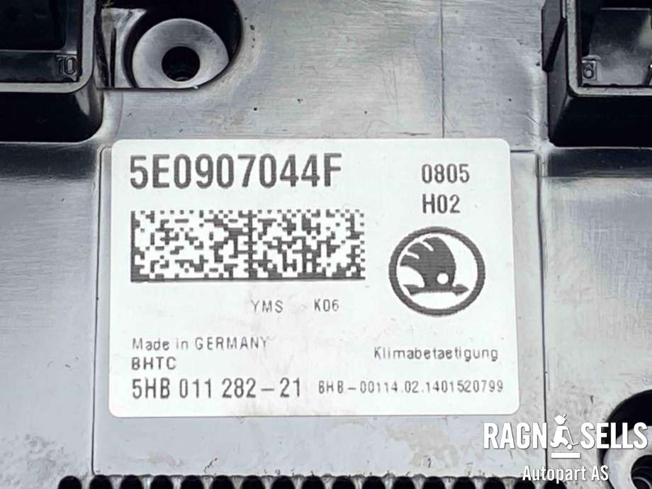Varmeapparat betjening til Škoda Octavia 2013-2016 (Type III, Fase 1)  (5E0 907 044 F|)