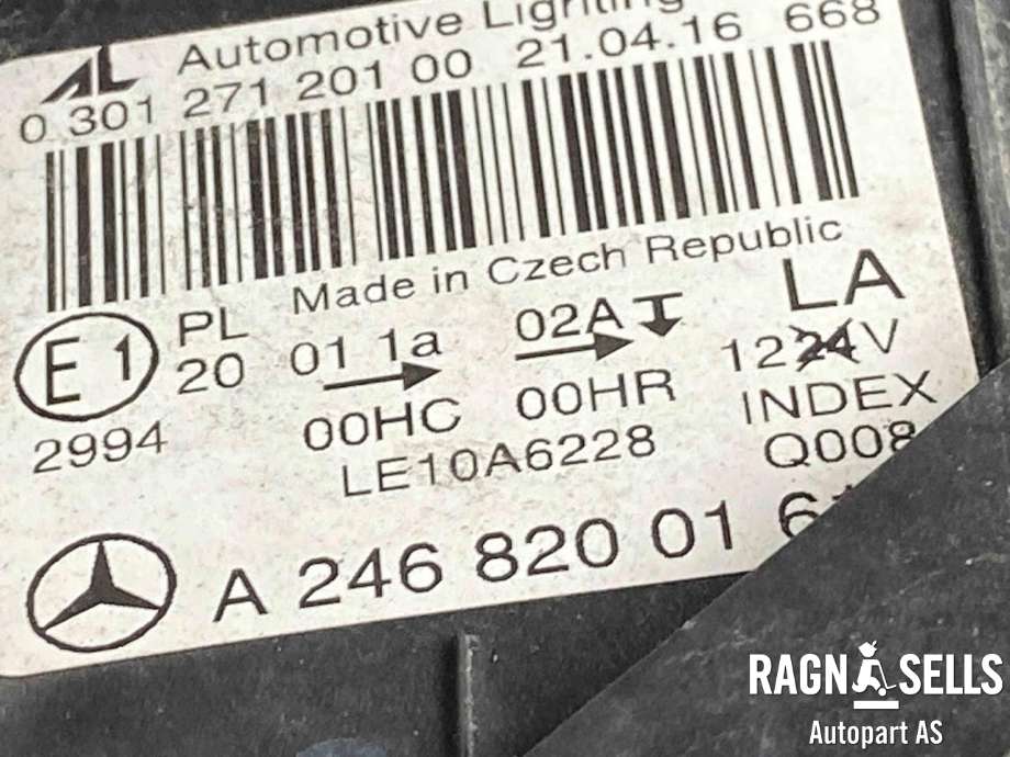 Frontlykt venstre halogen til Mercedes B-Klasse, electric drive 2014-2018 (W242) (W242) (A 246 820 01 61|)