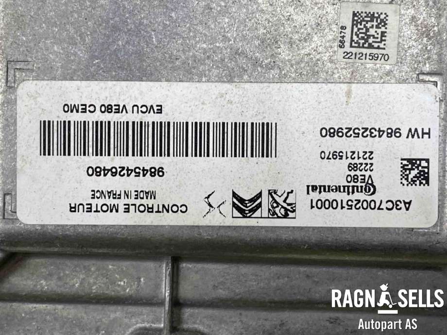 Styreenhet motor til Citroën ë-C4 2020-->>  (16 844 910 80|9843252980|)