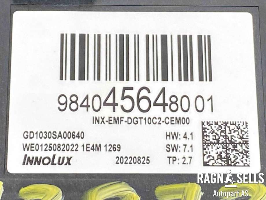 Multimedia display (MCU - Media Controller Unit) til Citroën ë-C4 2020-->>  (98 404 564 80|)