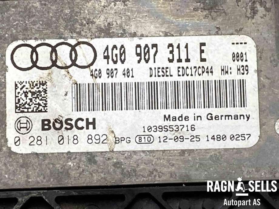Styreenhet motor til Audi A7 2010-2014 (Type I, Fase 1)  (BOSCH|4G0 907 311 E|0 281 018 892|)