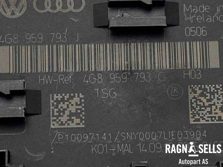 Styreenhet sentrallås til Audi A7 2010-2014 (Type I, Fase 1)  (4G8 959 793 H|4G8 959 793 J|)