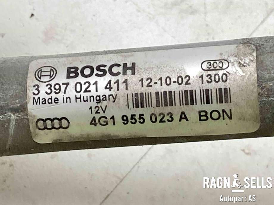 Viskermotor frontrute komplett m/overføring til Audi A7 2010-2014 (Type I, Fase 1)  (BOSCH|4G1 955 023 A|)