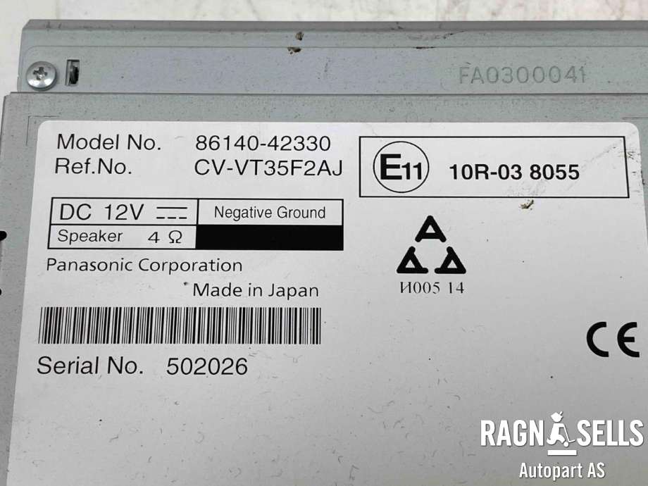 Bilstereo navigasjon til Toyota RAV4 2016-2019 (Type IV, Fase 2)  (8614042330|)