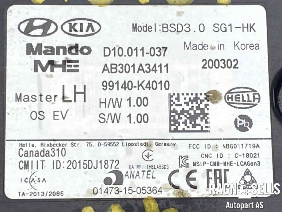 Sensor blindsone til Hyundai Kona 2017-2021 (Type I, Fase 1)  (99140K4010|)