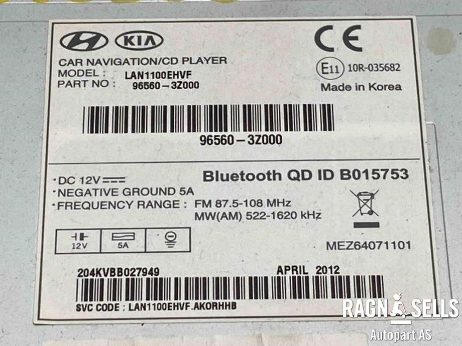 Bilstereo navigasjon til Hyundai i40 2012-2017  (965603Z1004X|965603Z000|)