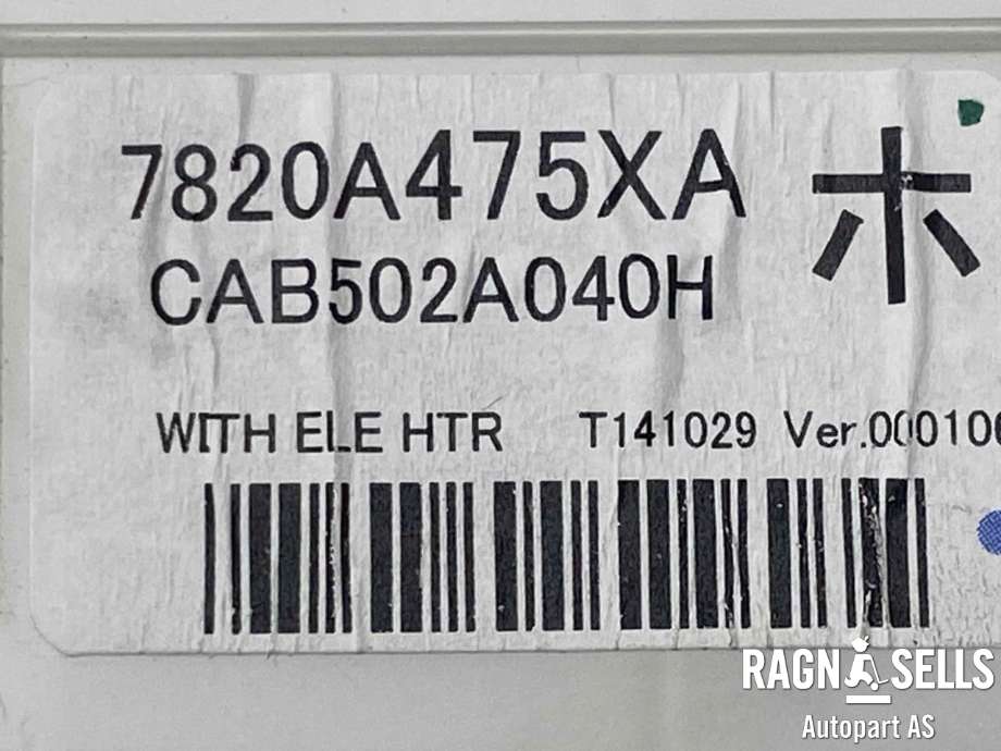 Varmeapparat betjening til Mitsubishi Outlander 2012-2015 (Type III, Fase 1)  (7820A475XA|)