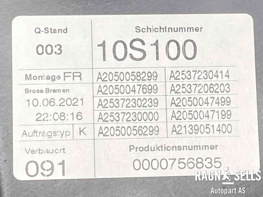 Ruteheis høyre foran til Mercedes EQC 2019-->>  (A 253 720 66 03|)