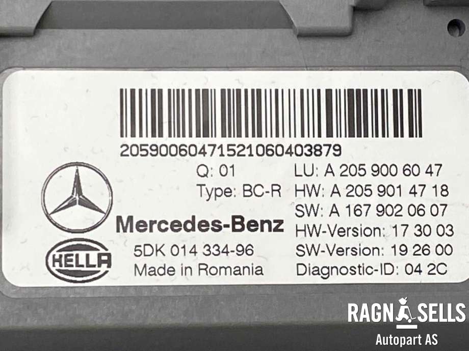 Styreenhet (SAM - Signal Acquisition Module) til Mercedes EQC 2019-->>  (A 205 900 60 47|)