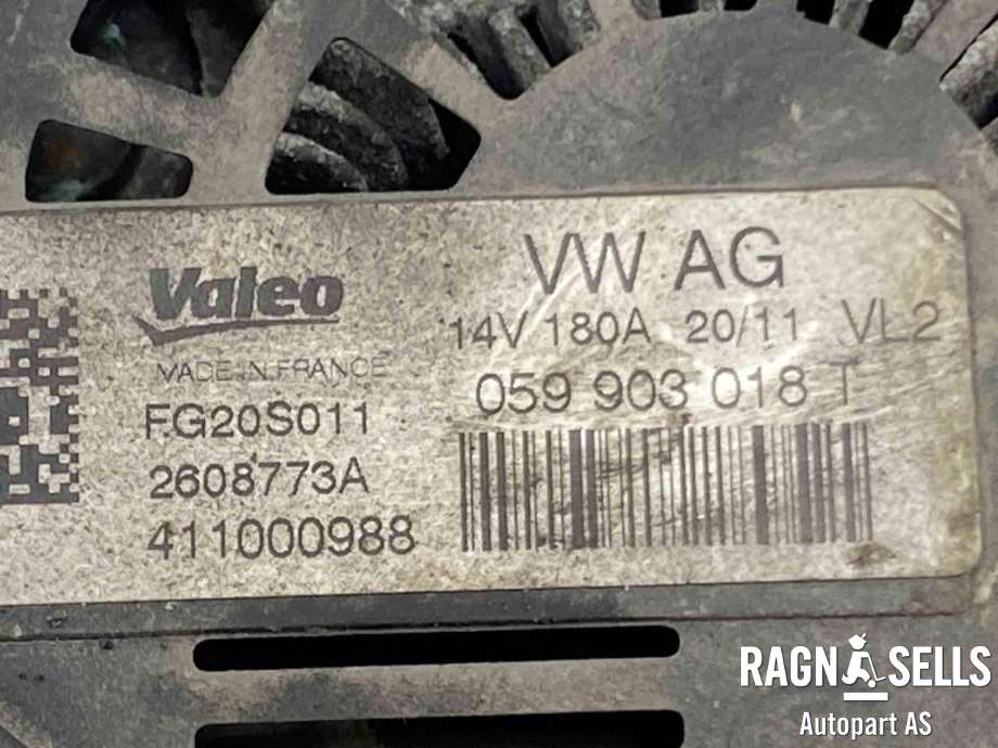 Dynamo diesel til Audi A7 2010-2014 (Type I, Fase 1)  (VALEO|059 903 018 R|059 903 018 RX|059 903 018 T|059 903 018 TX)