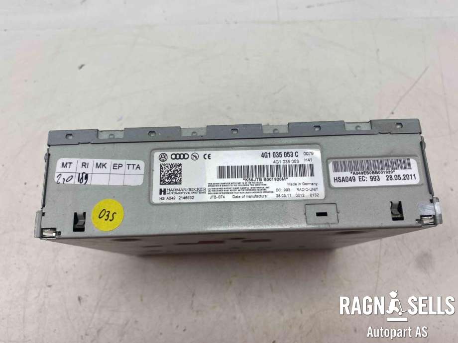 Styreenhet diverse til Audi A7 2010-2014 (Type I, Fase 1)  (4G1 035 053 C|4G1 035 053 E|)