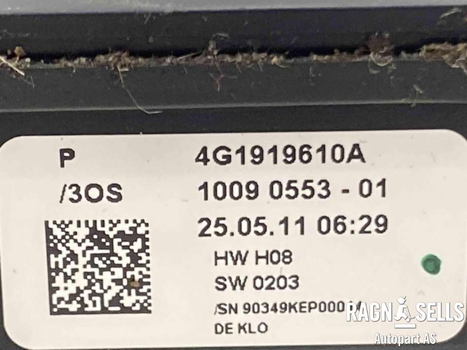Bilstereo navigasjon betjeningspanel til Audi A7 2010-2014 (Type I, Fase 1)  (4G1 919 610 C|4G1 919 610 A|)