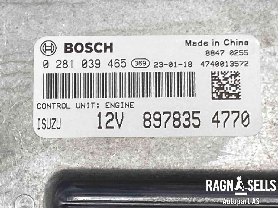 Styreenhet motor til Isuzu D-Max 2021-->> (Type III)  (BOSCH|8978354770||0 281 039 465)