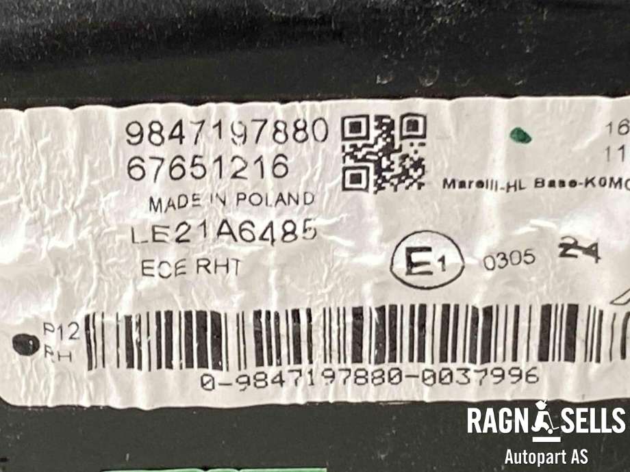 Frontlykt høyre full-LED til Toyota Proace 2016-->> (Type II) (SU001B5198|)