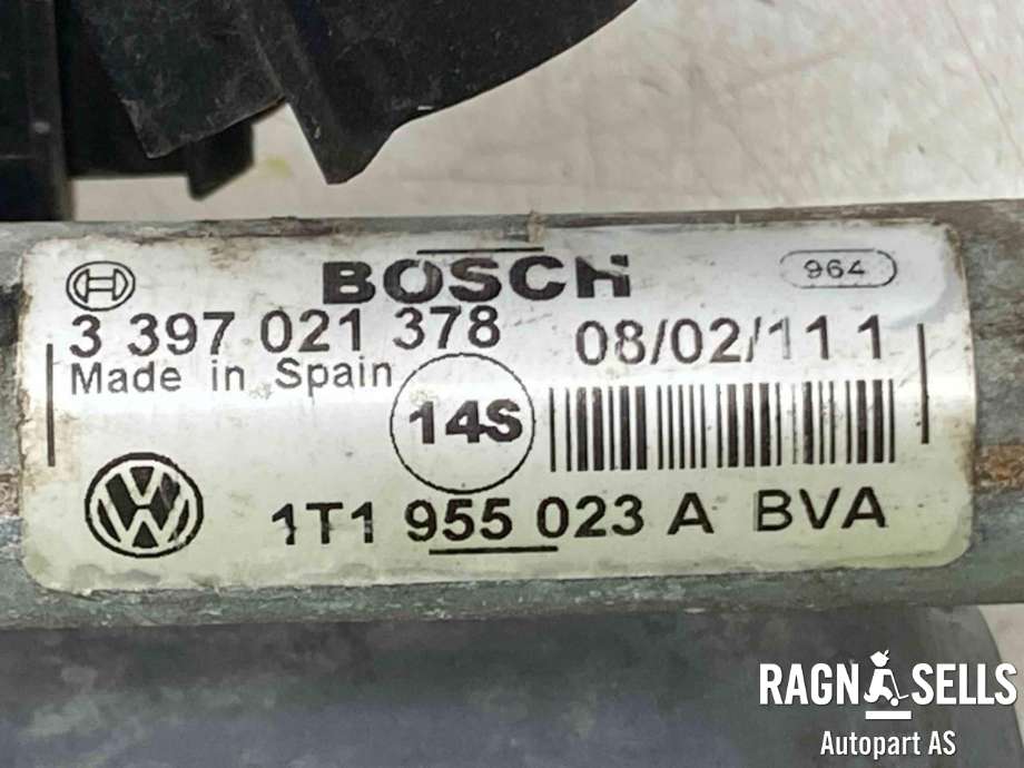 Viskermotor frontrute komplett m/overføring til VW Caddy 2010-2015 (Type III, Fase 2)  (1T1 955 023 A|2K1 955 023 J|)