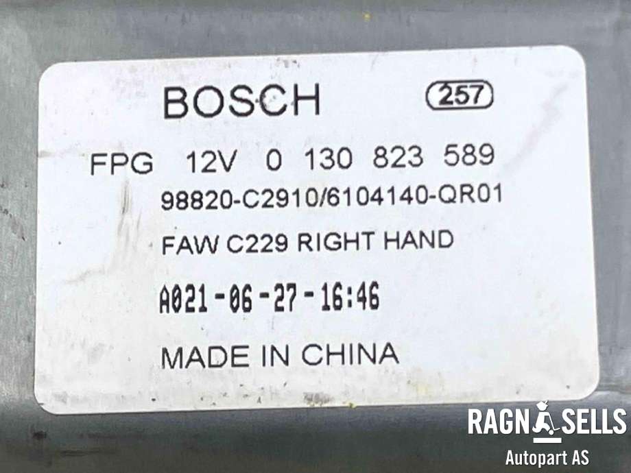 Ruteheis, kun motor, venstre bak til Hongqi E-HS9 2022-->>  (BOSCH|N/A|0 130 823 589|)