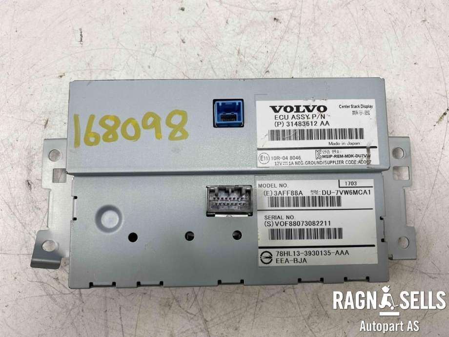 Bilstereo navigasjon skjerm til Volvo V60/V60 CC 2013-2018 (Type I, Fase 2)  (36011463|31483612|)
