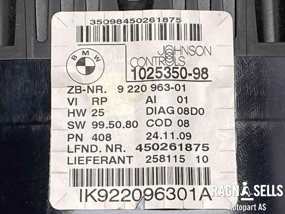 Instrumentpanel til BMW X1 2009-2015 (E84) (E84) (62 10 9 316 127|9 220 963|)