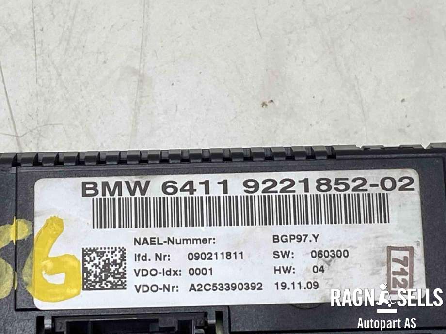 Varmeapparat betjening til BMW X1 2009-2015 (E84) (E84) (64 11 9 292 262|64 11 9 221 852|)