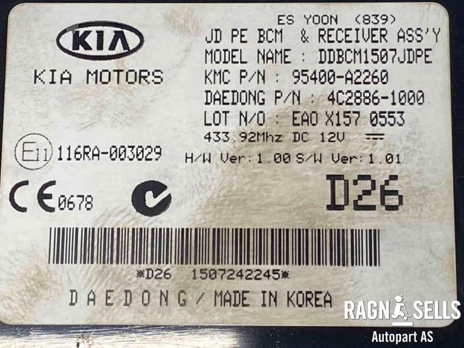 Styreenhet comfort (BCM) til Kia Cee