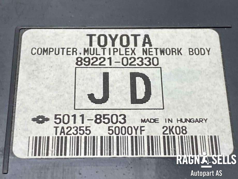 Styreenhet comfort (BCM) til Toyota Auris 2013-2015 (Type II, Fase 1)  (8922002020|8922102330|)