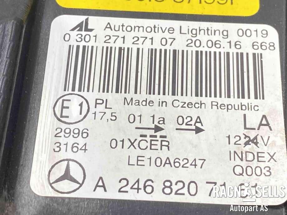 Frontlykt venstre xenon til Mercedes B-Klasse, electric drive 2014-2018 (W242) (W242) (A 246 820 01 39||A 246 820 71 61)