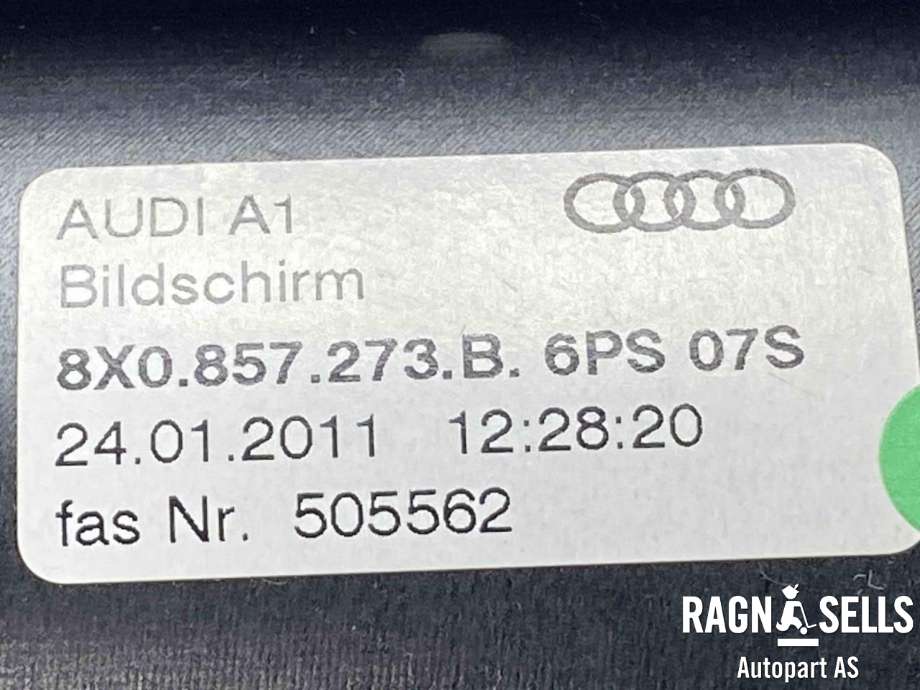 Bilstereo navigasjon skjerm til Audi A1 2010-2014 (Type I, Fase 1)  (8X0 919 603|8X0 857 273 B|)
