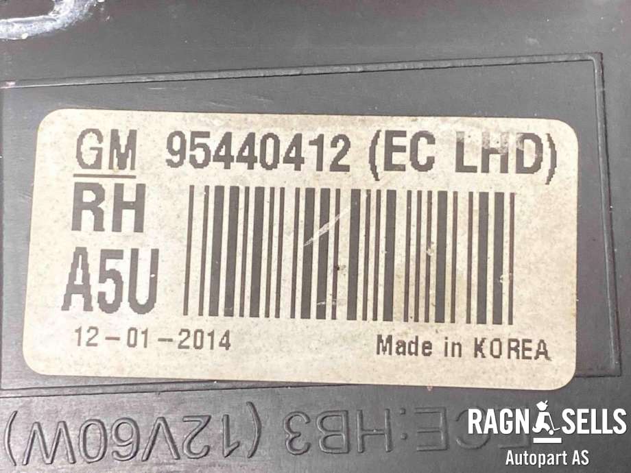 Frontlykt høyre halogen til Opel Mokka 2012-2016 (Type I, Fase 1)  (1216877|95440412|42435930|42344331|)