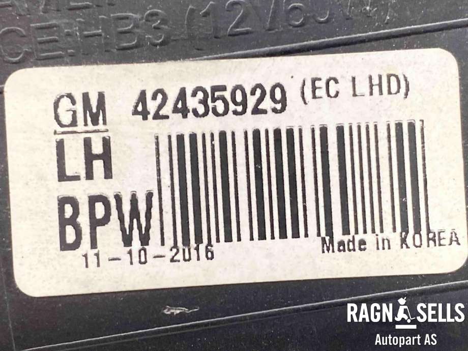Frontlykt venstre halogen til Opel Mokka 2012-2016 (Type I, Fase 1)  (1216876||95440411|42435929|42344330)