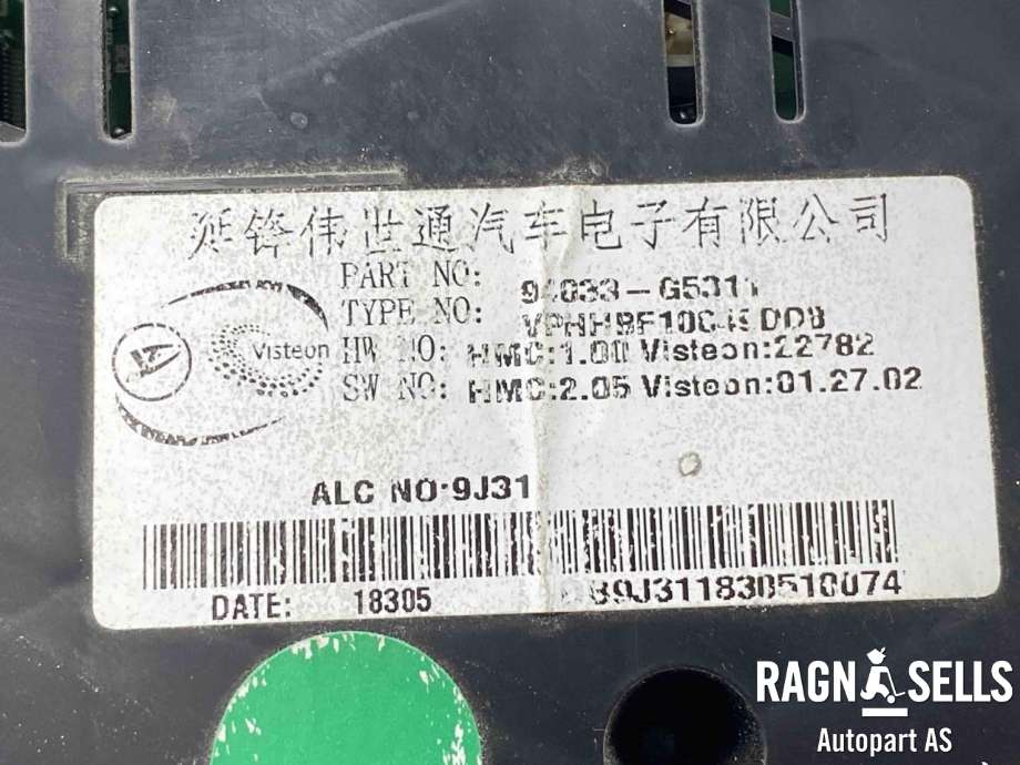 Instrumentpanel til Kia Niro 2016-2021  