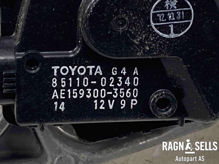 Viskermotor frontrute komplett m/overføring til Toyota Auris 2013-2015 (Type II, Fase 1)  (8515002300|8511002340|)