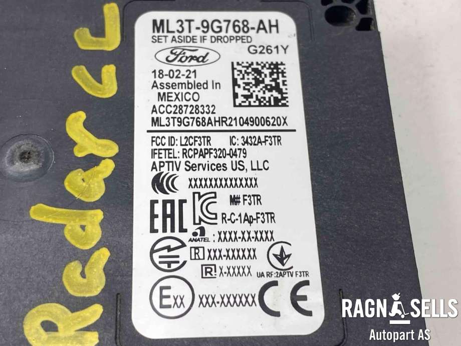 Sensor radar til Ford Mustang Mach-e 2020-->>  (2598574|ML3T-9G768-AH|ML3T-9G768-AL|2512859|)