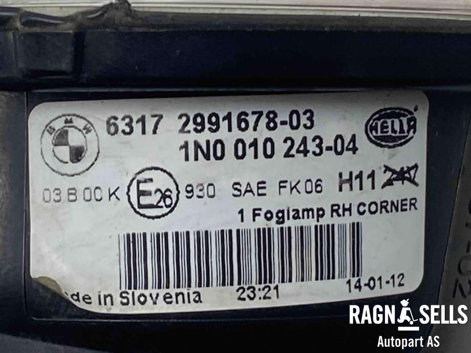 Tåkelykt høyre foran til BMW X1 2009-2015 (E84) (E84) (63 17 2 993 528|)