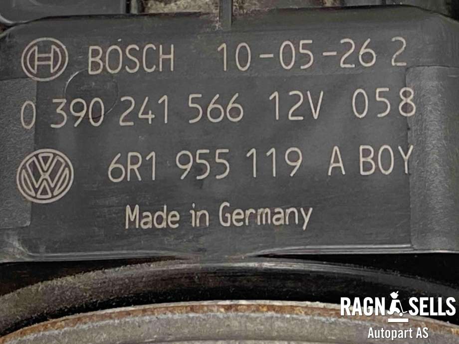Viskermotor frontrute komplett m/overføring til VW Polo 2009-2014 (Type V, Fase 1)  (6R1 955 023 B|)