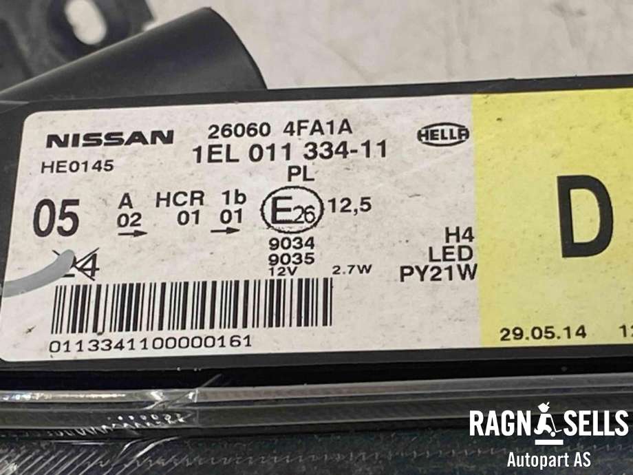 Frontlykt venstre halogen til Nissan E-NV200 2014-->>  (260604FA1A|)