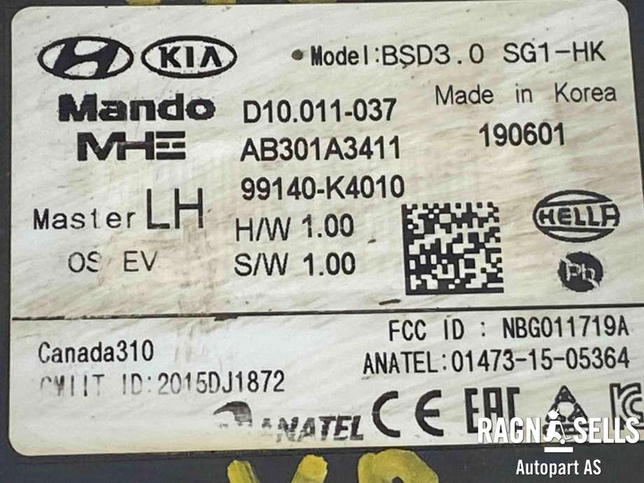 Sensor radar til Hyundai Kona 2017-2021 (Type I, Fase 1)  