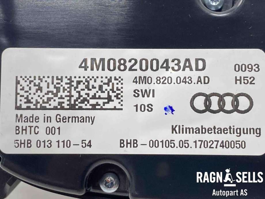 Varmeapparat betjening til Audi Q7 2015-->> (Type II)  
