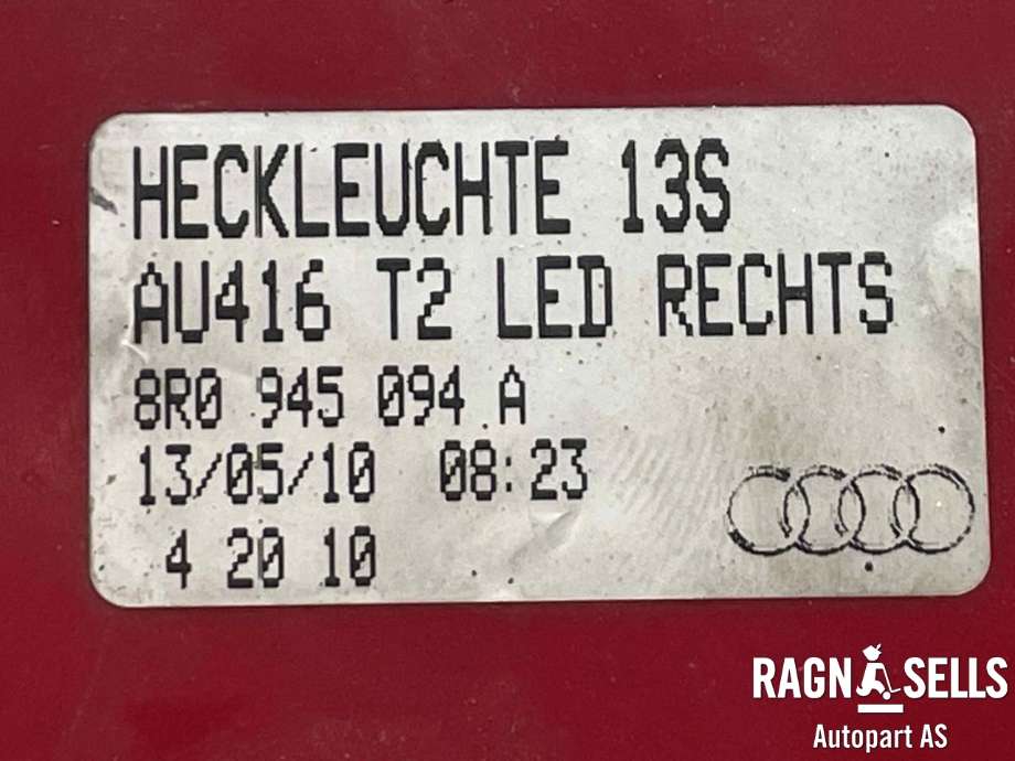 Baklykt høyre til Audi Q5 2008-2012 (Type I, Fase 1)  