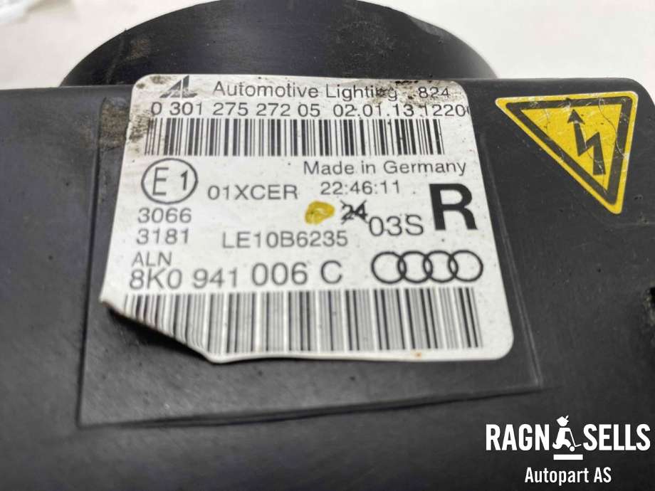 Frontlykt høyre xenon til Audi A4 2007-2014 (Type IV) (B8) (B8) (VWAG|8K0 941 006 C|0 301 275 272 05|)