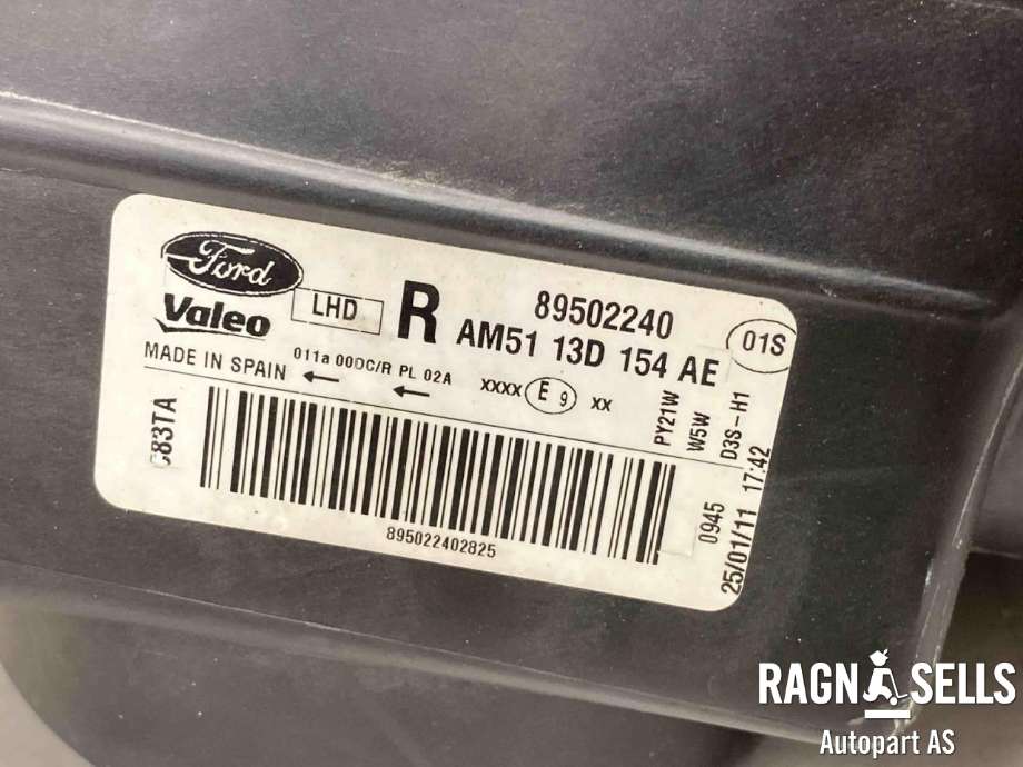 Frontlykt høyre xenon til Ford C-Max 2010-2015 (Type II, Fase 1)  
