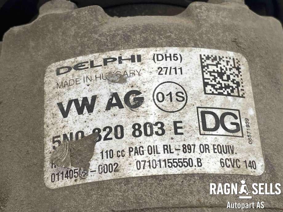 Aircondition kompressor til VW Caddy 2010-2015 (Type III, Fase 2)  (DELPHI|5K0 820 803|1K0 820 808 F|5N0820803E)