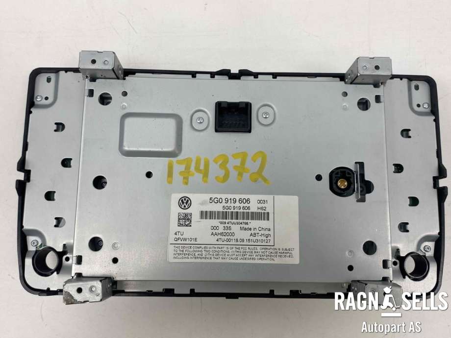 Bilstereo navigasjon skjerm til VW e-Golf 2014-2017 (Fase 1)  (5G0919606|)