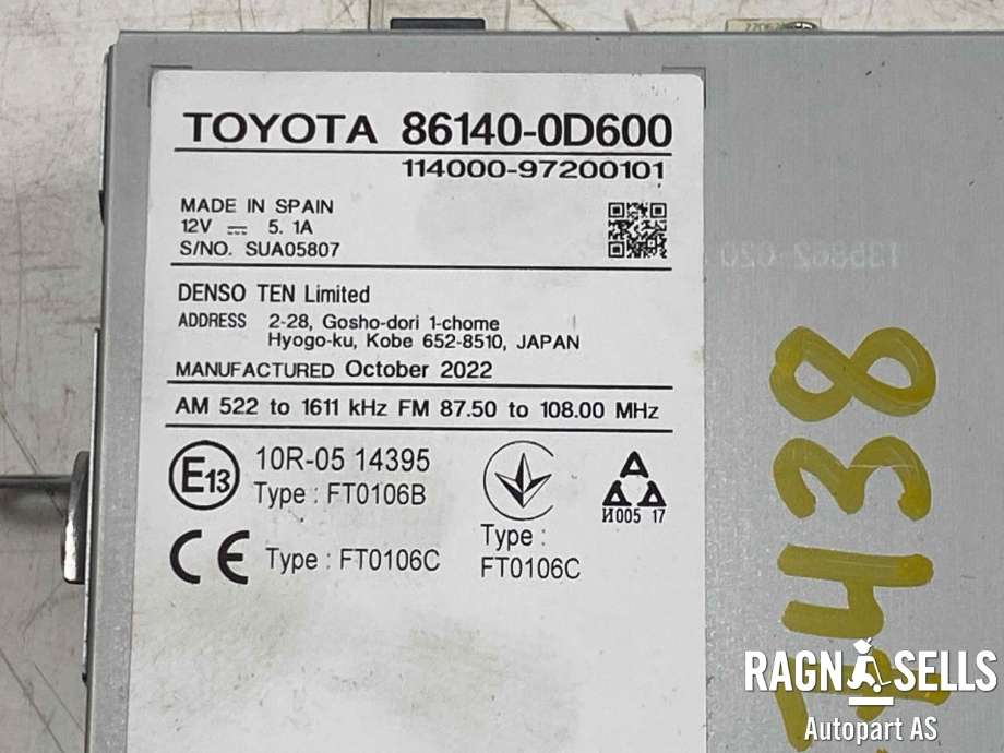 Bilstereo navigasjon til Toyota Yaris Cross (SUV) 2021-->>  (861400D600|)